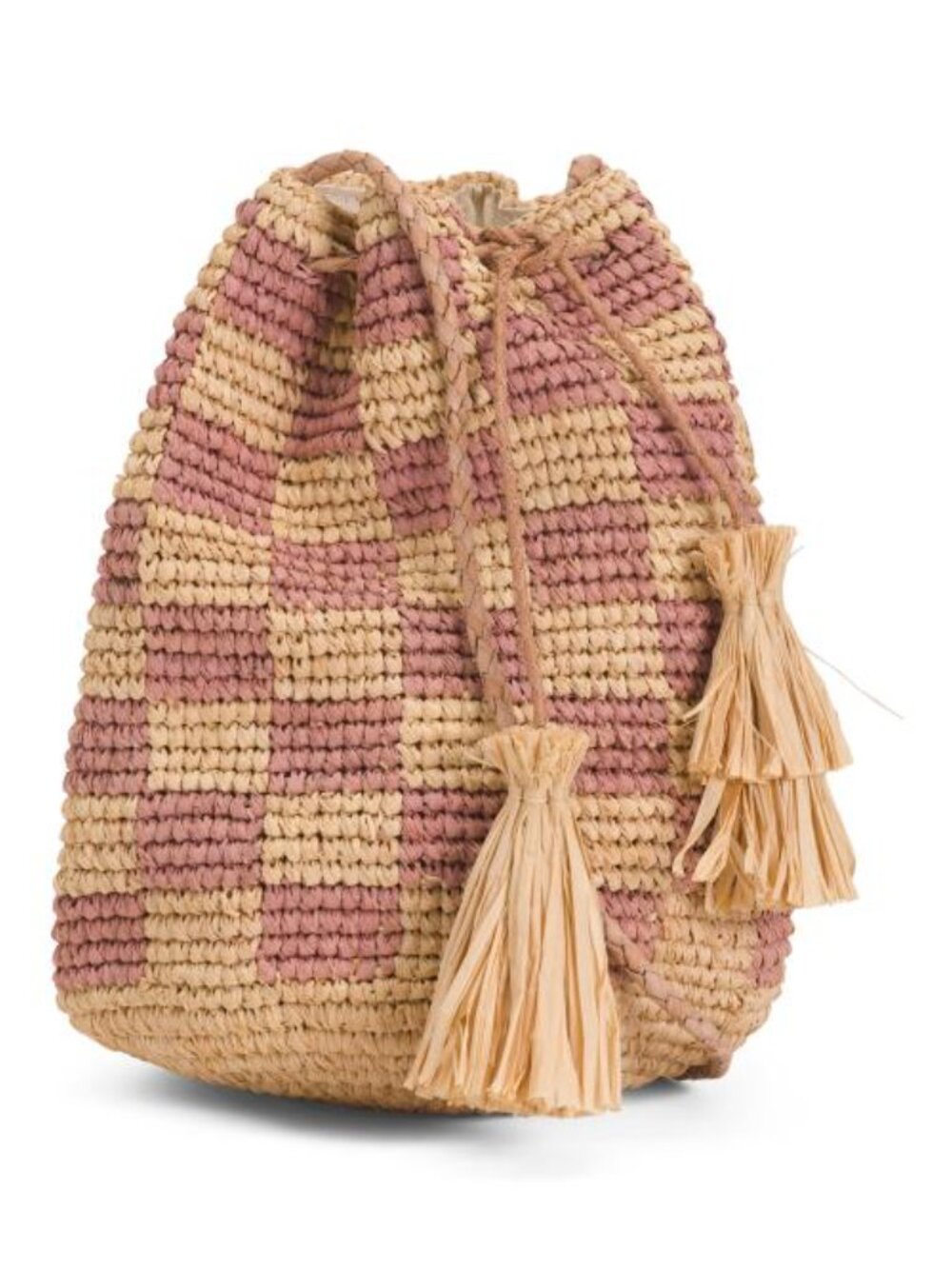 MAR Y SOL Small Lilith Hand Crocheted Raffia Crossbody With Leather Strap